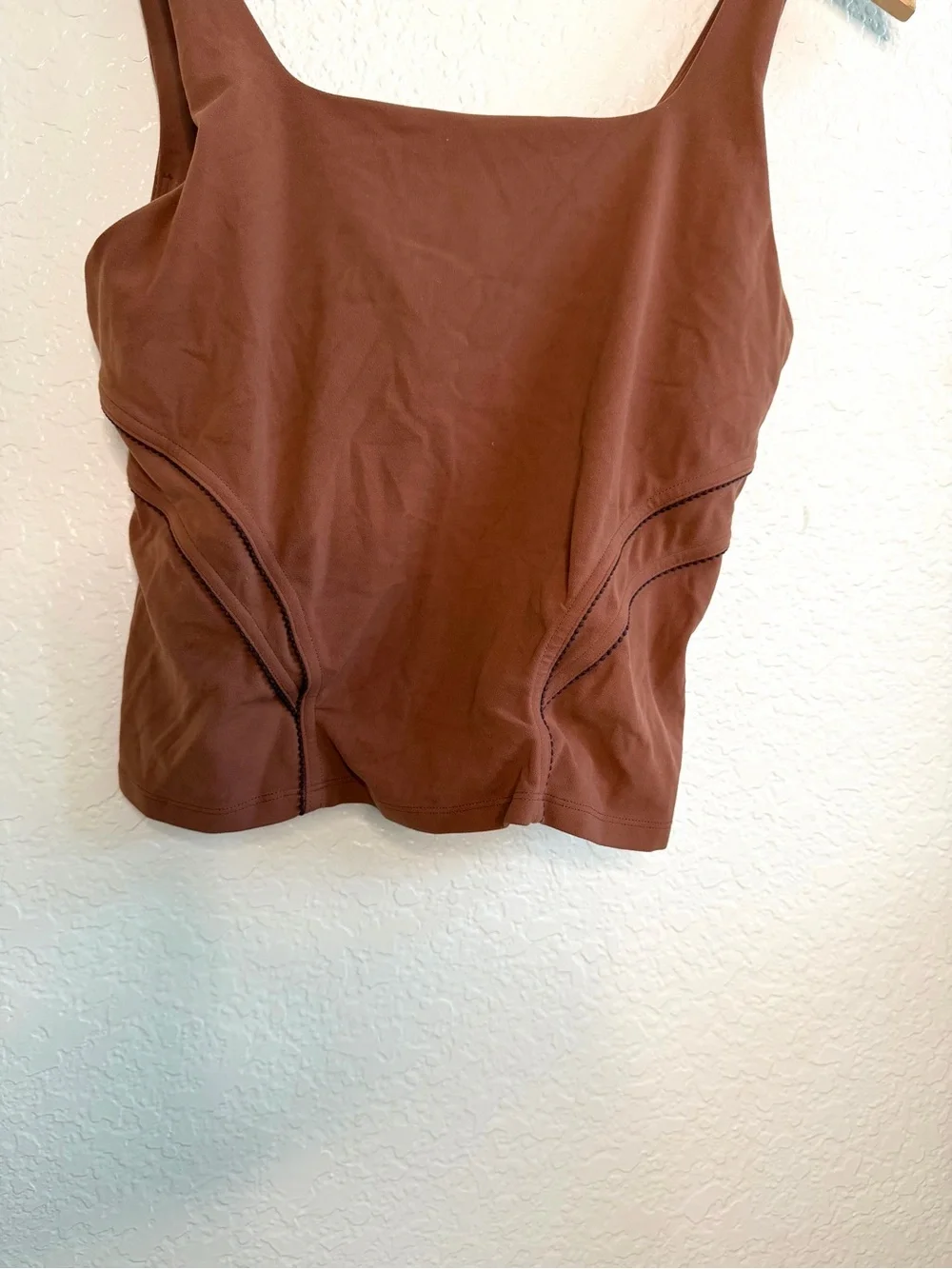 Lululemon Nulu and Mesh Back Shelf-Bra Yoga Tank Top 8 Brown